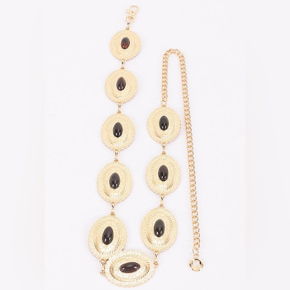 Vintage Acrylic Metal Chain Statement Belt